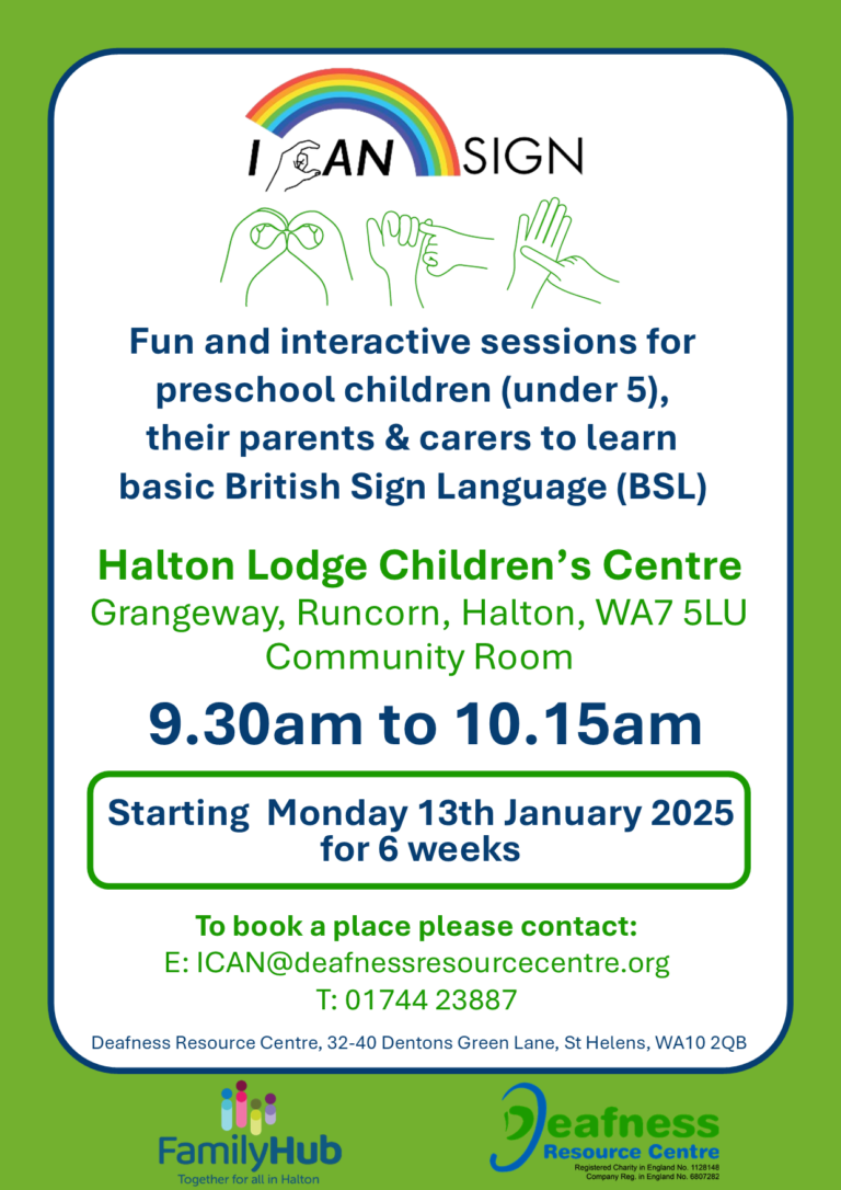 Halton Family Hubs ICan Sign Sessions