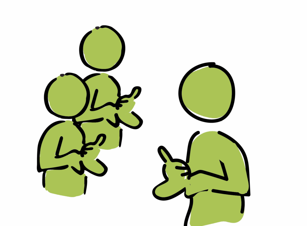 BSL Signing cartoon people