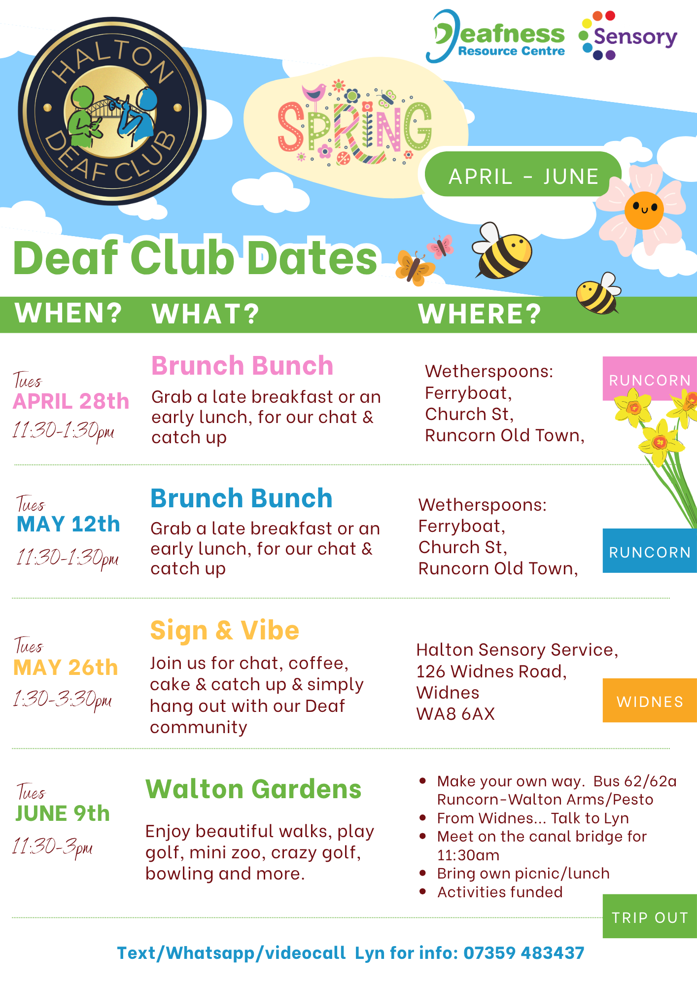 Halton Deaf Club - Spring 26 Dates