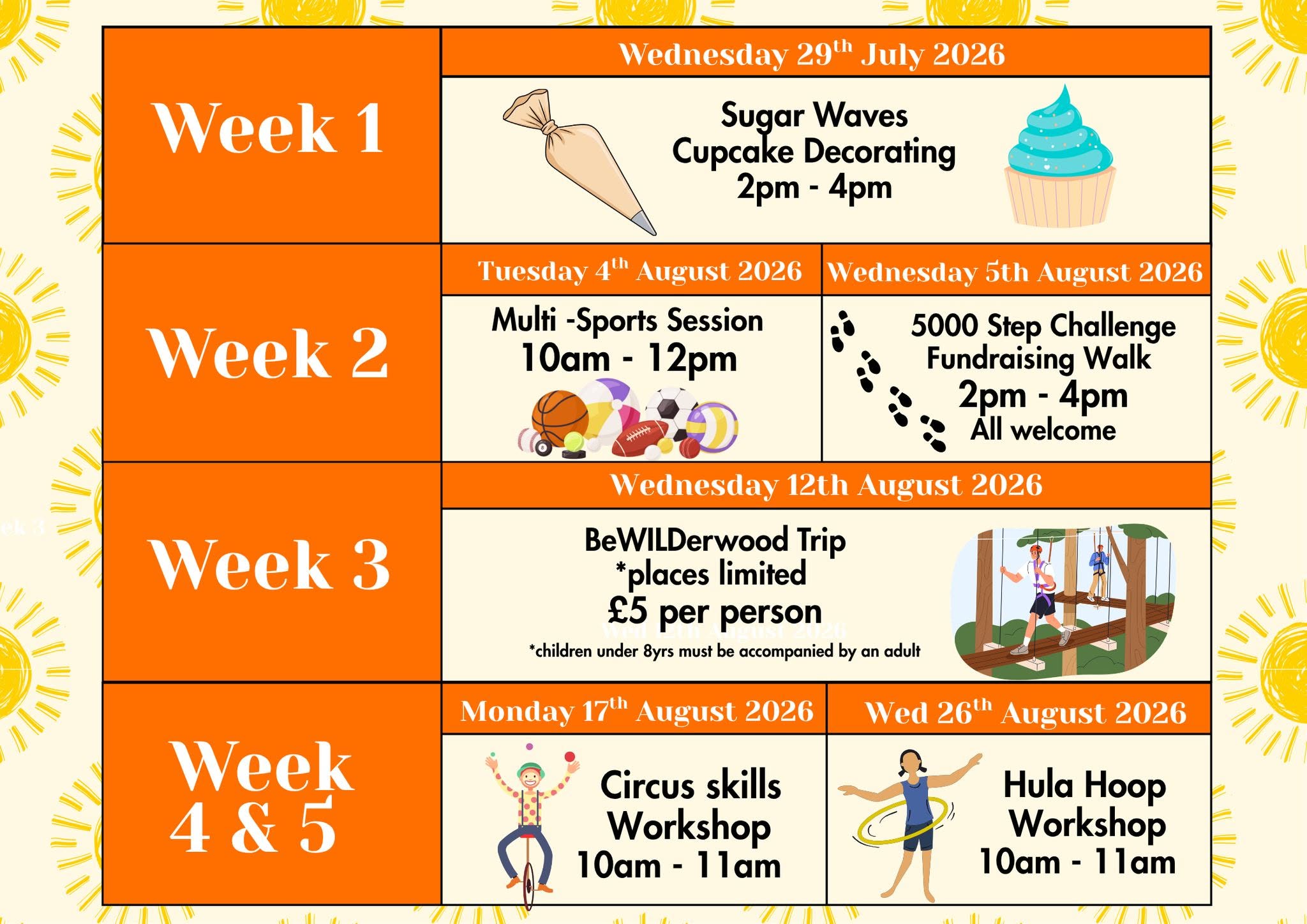 Summer activities 2026